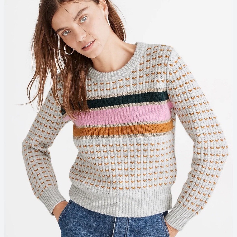 Madewell Striped BarfieldSweater, Size Medium